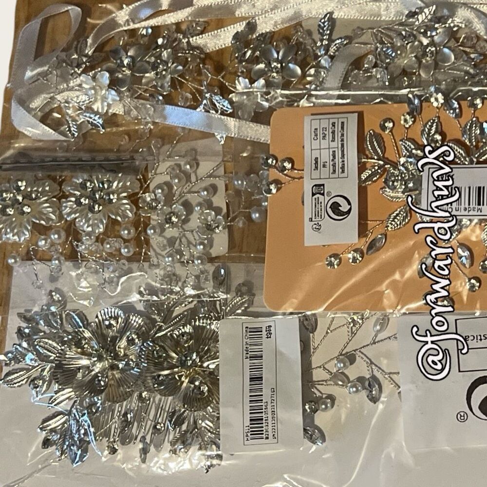 8 pc Decorative Bridal Hair Accessory Lot